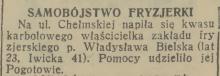 Samobójstwo fryzjerki, 1939