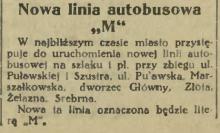 Linia M, 1939
