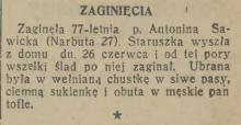 Zaginęła staruszka, 1939
