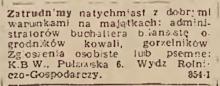 Zatrudnimy na majątkach, 1947