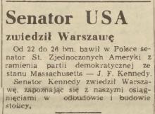 JFK w Warszawie, 1955