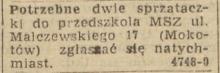 Do przedszkola MSZ, 1958