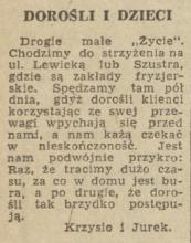 Dorośli i dzieci, 1958