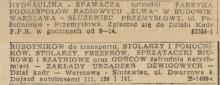 Praca na Dworcowej, 1958