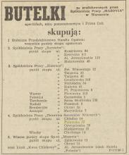 Skup butelek, 1958
