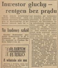 Rentgen bez prądu, 1958