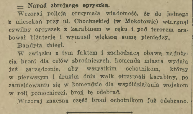 Opryszek korzysta z zamieszania Opryszek korzysta z zamieszania, 1926