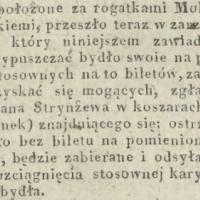 Wypas za umiarkowaną opłatą. Zawiadomienie. 1837.