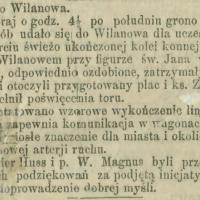 Otwarcie kolejki do Wilanowa, 1892