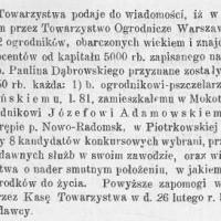 Zapomoga dla pszczelarza, 1902