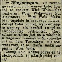 Nieporządki Nieporządki na trasie Wieś Wola - Mokotów, 1903