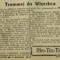 Tramwaj do Wierzbna, 1924