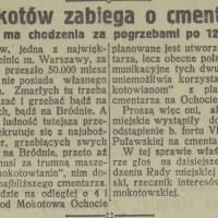 Potrzebny cmentarz, 1926