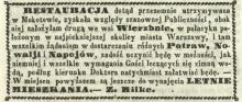 Nowa restauracja, 1862