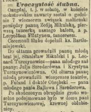 Uroczystość ślubna, 1888