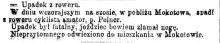Upadek z roweru, 1896