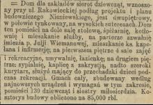 Dom dla sierot dziewcząt, 1900