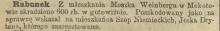 Rabunek u Weinberga, 1900