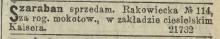 Szaraban sprzedam, 1902