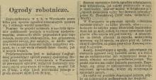 Ogródki robotnicze, 1907