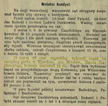 Nieletni bandyci, 1907