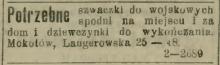 Szwaczki do wojskowych spodni, 1910