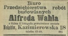 Biuro przeniesione, 1912