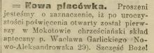 Nowa placówka, 1913
