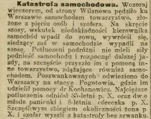 Katastrofa samochodowa, 1913
