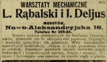 Warsztaty mechaniczne, 1913