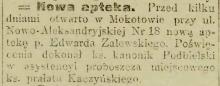 Nowa apteka, 1913