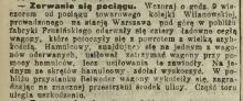 Zerwanie się pociągu, 1913