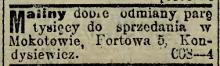 Parę tysięcy malin, 1914