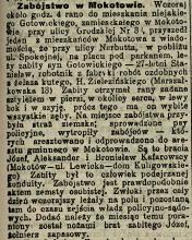 Zabójstwo przy Spokojnej, 1914