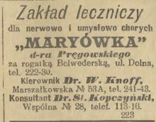 Maryówka, 1915