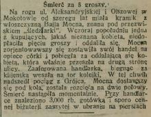 Śmierć za 5 groszy, 1916