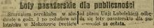 Loty dla publiczności, 1922