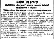 Dajcie jej pracę! 1923