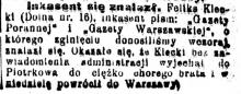 Inkasent się znalazł, 1923