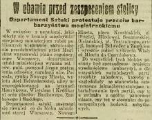 Magistrackie barbarzyństwo. Plan regulacyjny. 1924.