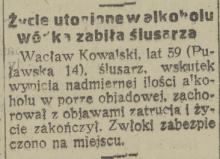 Wódka zabiła ślusarza, 1924
