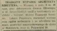 Wypadek architekta, 1924