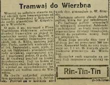 Tramwaj do Wierzbna, 1924
