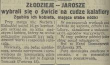Złodzieje jarosze, 1925