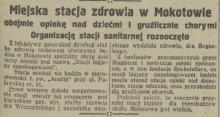 Stacja zdrowia, 1925