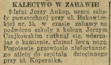 Kalectwo w zabawie, 1926