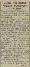 Kochany tramwaju, 1926