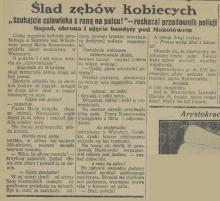 Ślad zębów kobiecych, 1926
