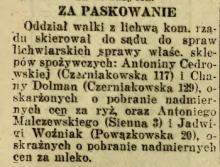 Za paskowanie, 1926