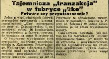 Tajemnicza tranzakcja, 1926